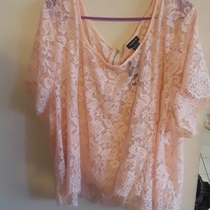 Torrid Blush Pink Lace Blouse